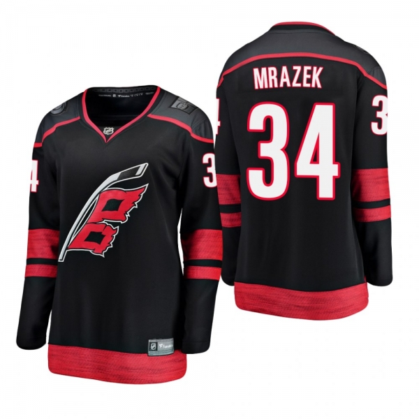 Women's Petr Mrazek #34 Carolina Hurricanes 2019 Alternate Breakaway Player Fanatics Branded Black Bargain Jersey