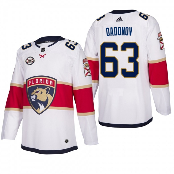 Men's Florida Panthers Evgenii Dadonov #63 Away White Breakaway Player Cheap Jersey