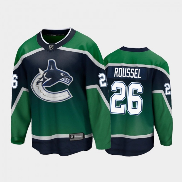 Men's Vancouver Canucks Antoine Roussel #26 Special Edition Green 2021 Jersey