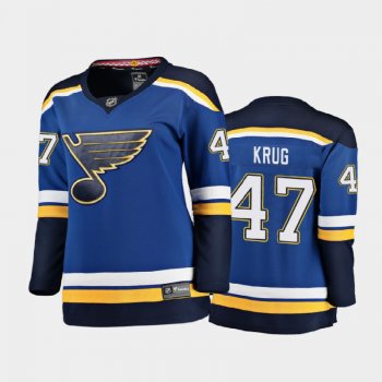 Women's 2020-21 St. Louis Blues Torey Krug #47 Home Breakaway Player Jersey - Blue