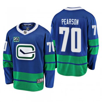 Canucks Tanner Pearson #70 50th Anniversary Alternate Jersey - Blue