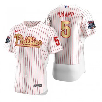 Men's Philadelphia Phillies Andrew Knapp Nike White Gold 2008 World Series Champions Jersey