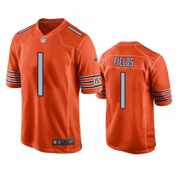 Chicago Bears Justin Fields Orange Alternate Game Jersey