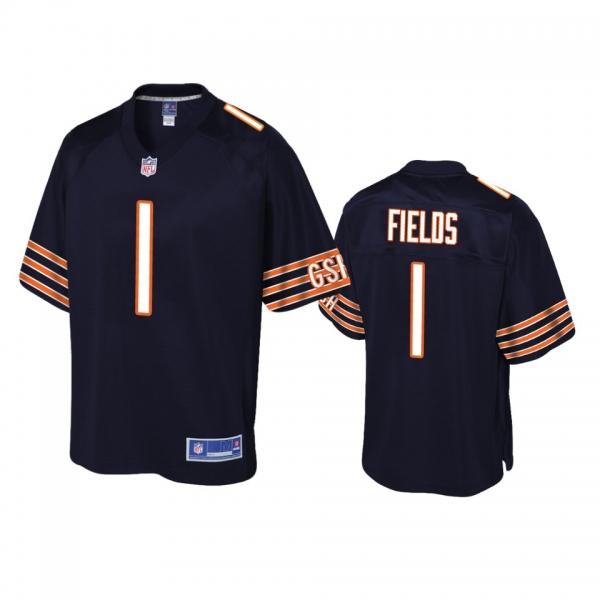 Chicago Bears Justin Fields Navy Pro Line Jersey - Men's