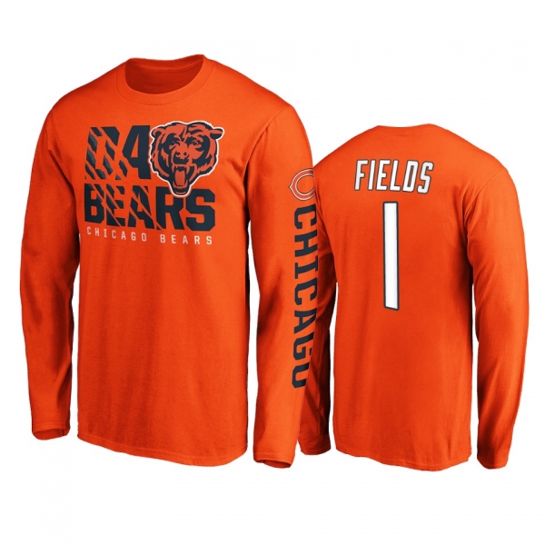 Chicago Bears Justin Fields Orange Hometown Long Sleeve T-Shirt