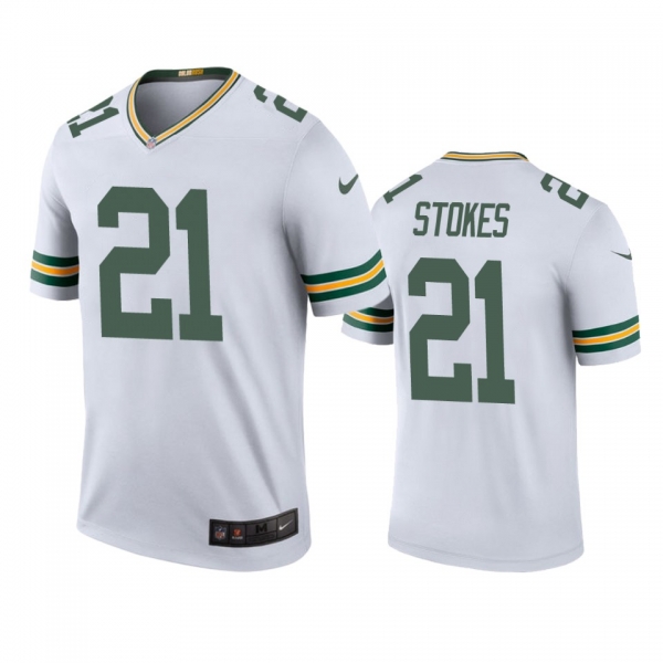 Green Bay Packers Eric Stokes White Color Rush Legend Jersey