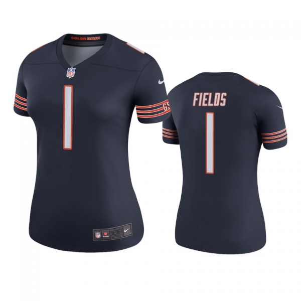 Women's Chicago Bears Justin Fields Navy Color Rush Legend Jersey