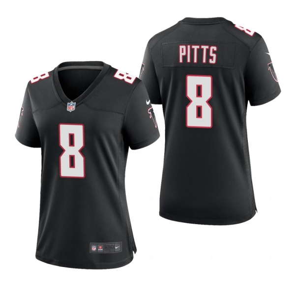 Women's Atlanta Falcons Kyle Pitts Black Throwback Game Jersey