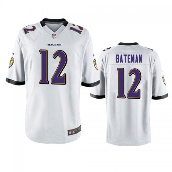 Baltimore Ravens Rashod Bateman White Game Jersey