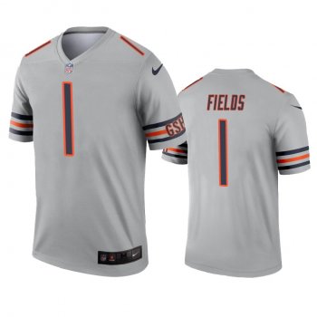 Chicago Bears Justin Fields Silver Inverted Legend Jersey