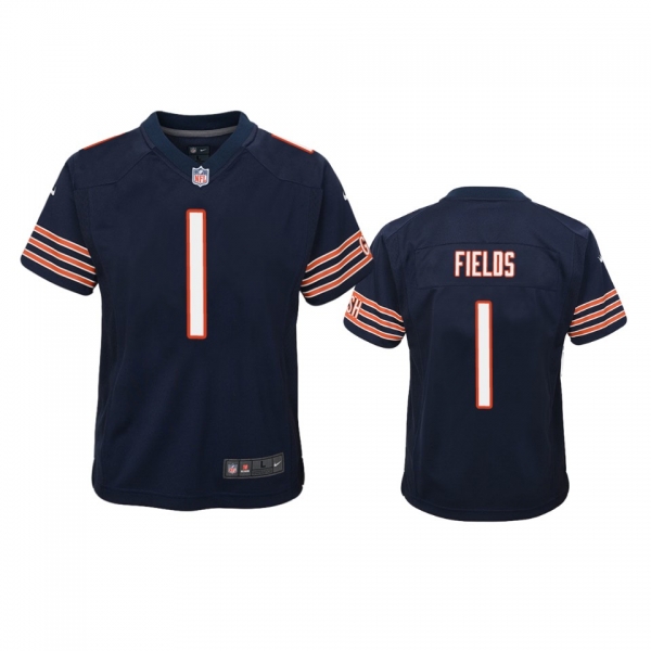 Youth Bears Justin Fields Navy Game Jersey