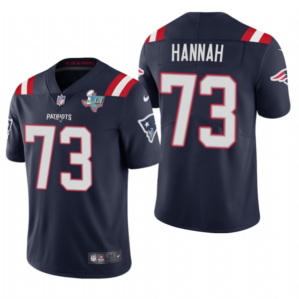 John Hannah New England Patriots Super Bowl LI Patch Navy Vapor Limited Jersey