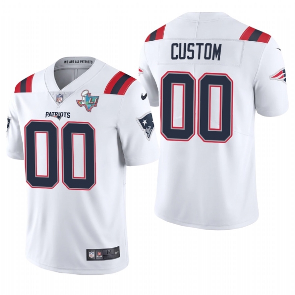 Custom New England Patriots Super Bowl LI Patch White Vapor Limited Jersey