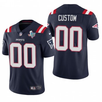 Custom New England Patriots Super Bowl LI Patch Navy Vapor Limited Jersey