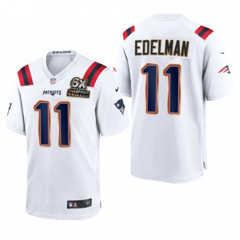 New England Patriots Julian Edelman 6X Super Bowl Champions Patch Game Jersey - White