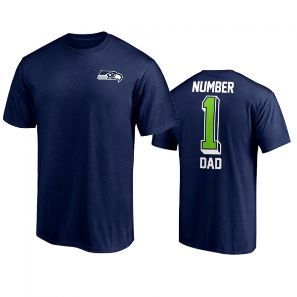 Seattle Seahawks Dad College Navy 2021 Fathers Day T-Shirt