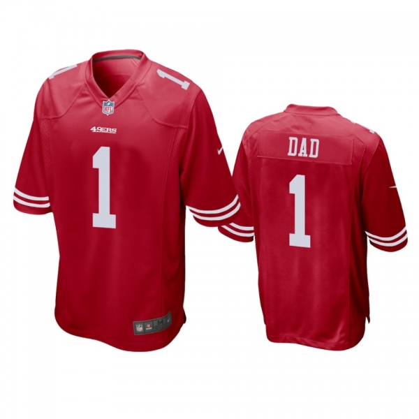 San Francisco 49ers Dad Scarlet 2021 Fathers Day Game Jersey