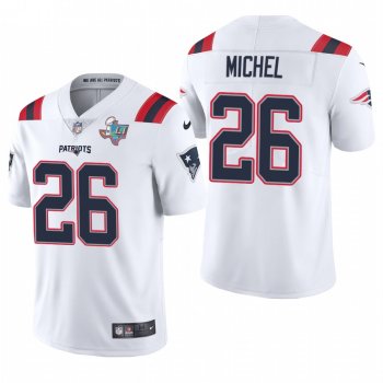 Sony Michel New England Patriots Super Bowl LI Patch White Vapor Limited Jersey