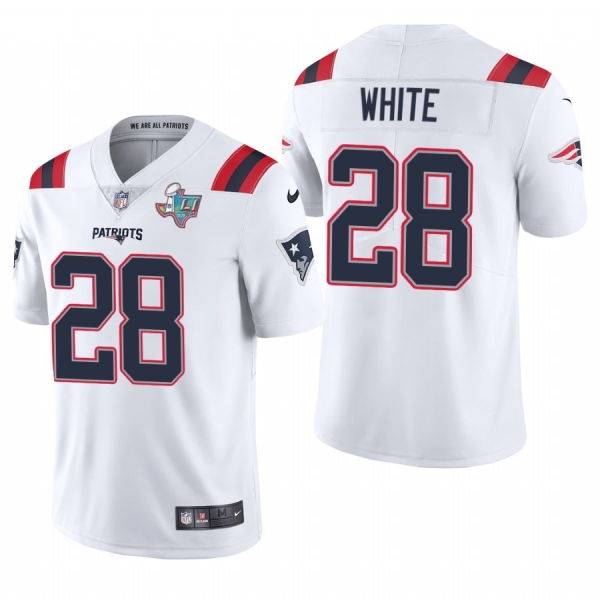 James White New England Patriots Super Bowl LI Patch White Vapor Limited Jersey