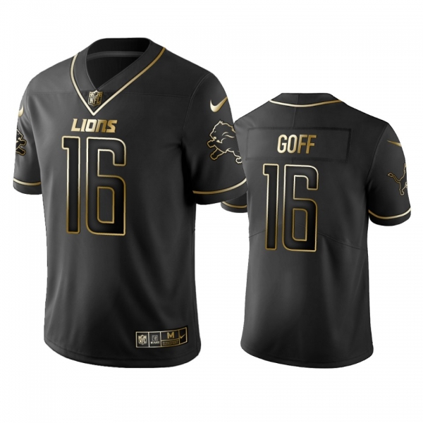 Lions Jared Goff Black Golden Edition Vapor Limited Jersey