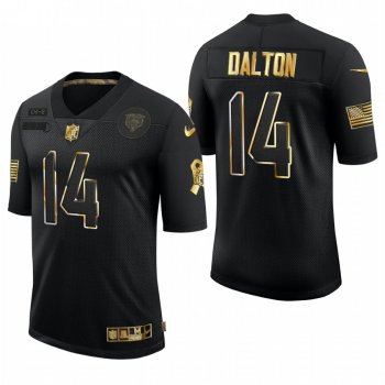 Bears #14 Andy Dalton Black 2020 Salute to Service Golden Limited Jersey