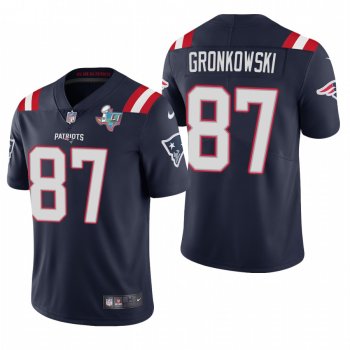 Rob Gronkowski New England Patriots Super Bowl LI Patch Navy Vapor Limited Jersey