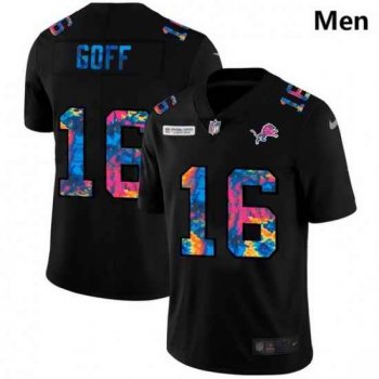 Men Detroit Lions 16 Jared Goff Men Nike Multi Color Black 2020 NFL Crucial Catch Vapor Untouchable Limited Jersey