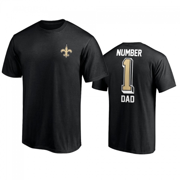 New Orleans Saints Dad Black 2021 Fathers Day T-Shirt