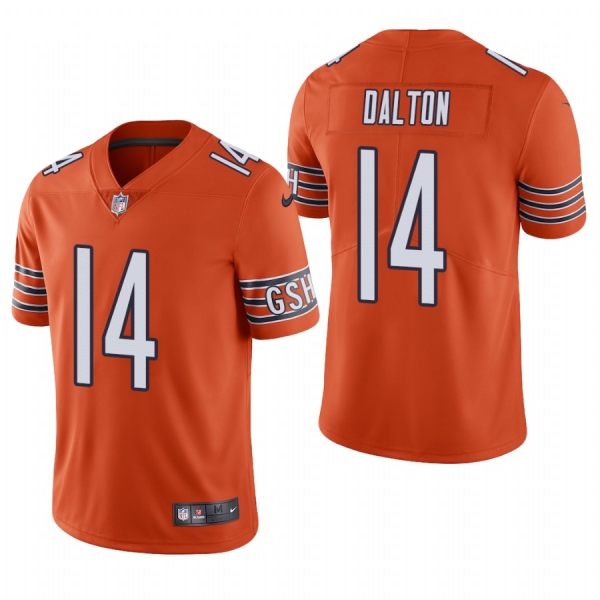 Bears #14 Andy Dalton Orange Vapor Limited Alternate Jersey