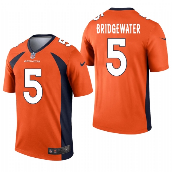 Broncos #5 Teddy Bridgewater Orange Legend Jersey