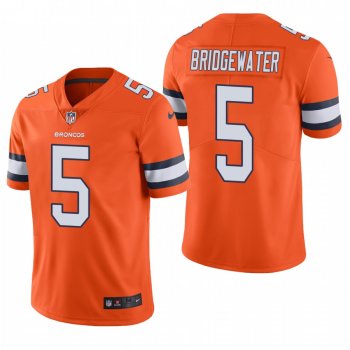 Men's Denver Broncos Teddy Bridgewater Orange Color Rush Limited Jersey