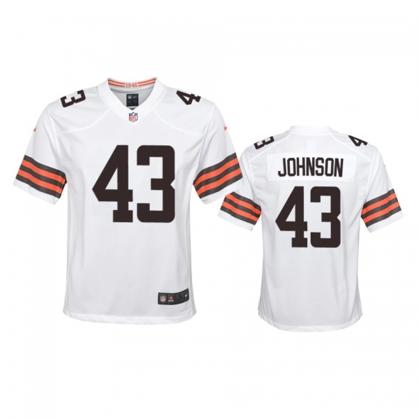 Youth Browns John Johnson White Game Jersey