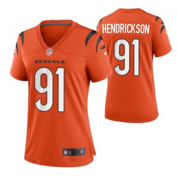 Women's 2021 Cincinnati Bengals New Uniforms Women's Trey Hendrickson #91 Game Nike Orange