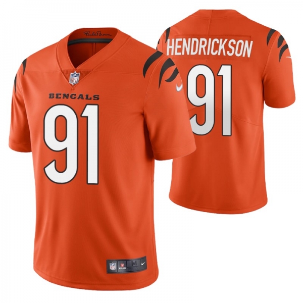 2021 Nike Cincinnati Bengals Trey Hendrickson #91 Vapor Limited Orange Jersey