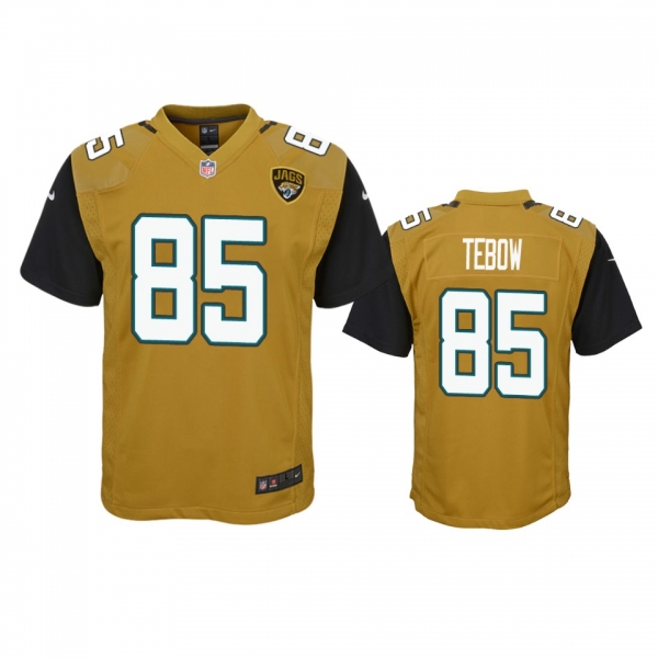 Youth Jacksonville Jaguars Tim Tebow Gold Color Rush Game Jersey