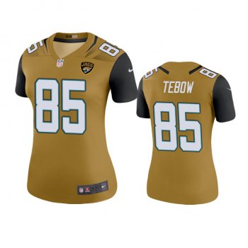 Women's Jacksonville Jaguars Tim Tebow Gold Color Rush Legend Jersey