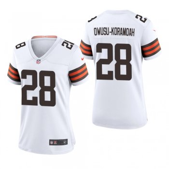 Women's Cleveland Browns Jeremiah Owusu-Koramoah White Game Jersey