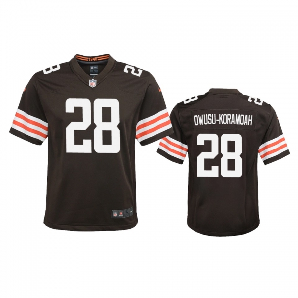 Youth Browns Jeremiah Owusu-Koramoah Brown Game Jersey