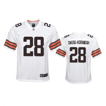 Youth Browns Jeremiah Owusu-Koramoah White Game Jersey