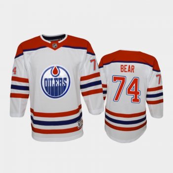 Youth Edmonton Oilers Ethan Bear #74 Reverse Retro 2020-21 Replica White Jersey