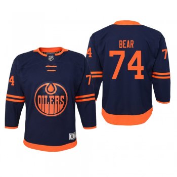 Youth Edmonton Oilers Ethan Bear #74 Alternate Premier Navy Jersey