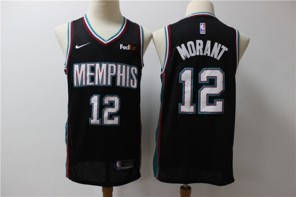 Men's Grizzlies 12 Ja Morant Black Nike Swingman Jersey