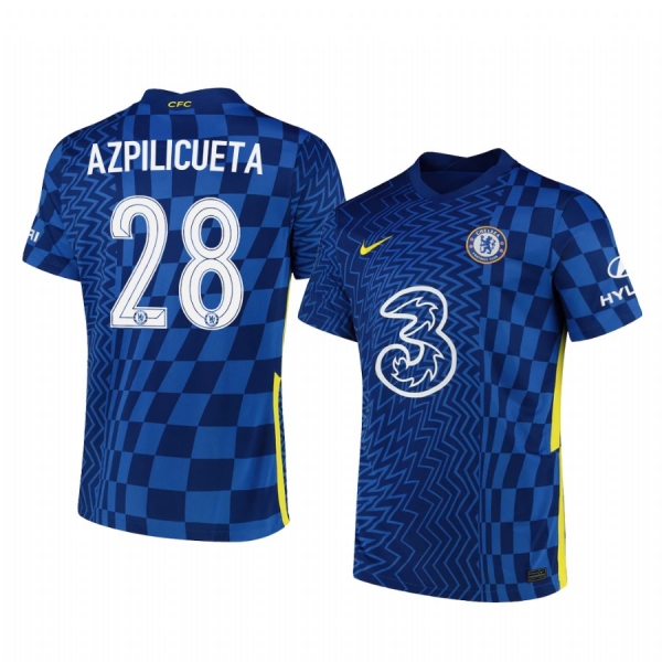 Chelsea César Azpilicueta Navy Home Cup Men's Jersey 2021-22