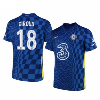 Chelsea Olivier Giroud Navy Home Cup Men's Jersey 2021-22