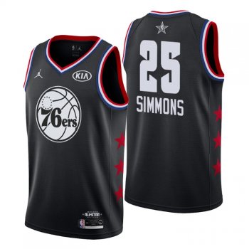 Men 2019 NBA All-Star Game Philadelphia 76ers #25 Ben Simmons Black Swingman Jersey