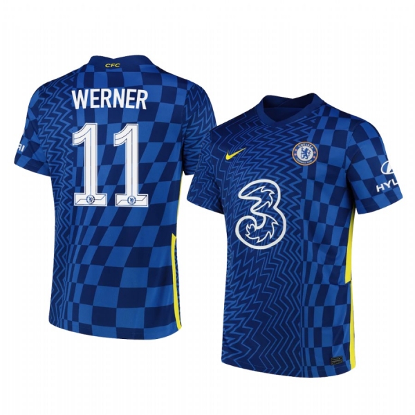 Chelsea Timo Werner Navy Home Cup Men's Jersey 2021-22