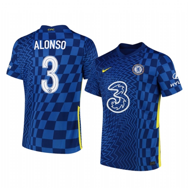 Chelsea Marcos Alonso Navy Home Cup Men's Jersey 2021-22