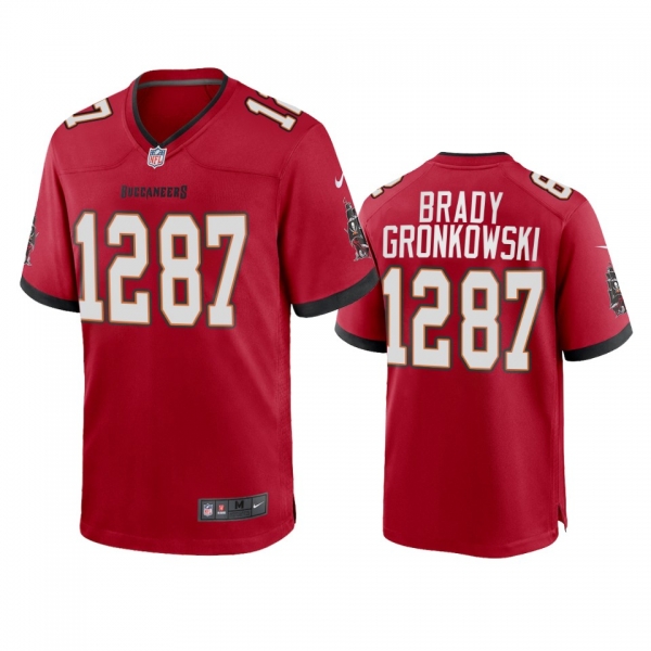 Tampa Bay Buccaneers Tom Brady Rob Gronkowski Red CP Player Jersey