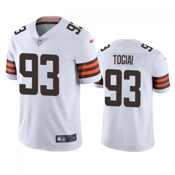 Men's Cleveland Browns Tommy Togiai White Vapor Limited Jersey