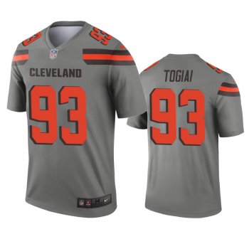 Men's Cleveland Browns Tommy Togiai Gray Inverted Legend Jersey